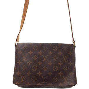 Louis Vuitton Monogram Leather Brown Musette Tango Long Shoulder Bag